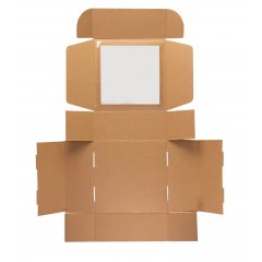 Коробка с окошком 250*250*100мм, бурый