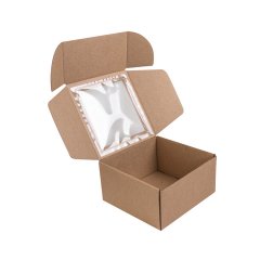 Коробка с окошком 150*150*80мм, бурый