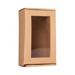 Коробка с окошком 170*100*80мм, бурый