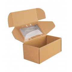 Коробка с окошком 170*100*80мм, бурый