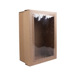 Коробка с крышкой и окном 300*220*120мм, бурый
