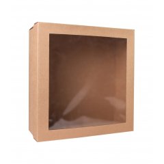 Коробка с крышкой и окошком 300*300*120мм, бурый