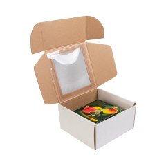 Коробка с окошком 150*150*80мм, белый