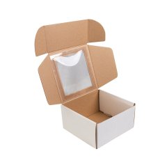 Коробка с окошком 150*150*80мм, белый