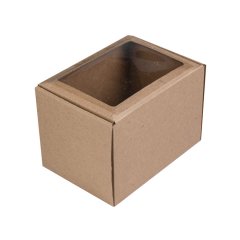 Коробка с окошком 160*110*110мм, бурый