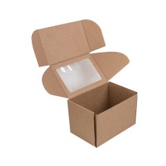 Коробка с окошком 160*110*110мм, бурый