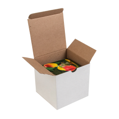 Самосборный короб, 120*120*120мм, ТЕ-23, белый/бурый (для кружек)