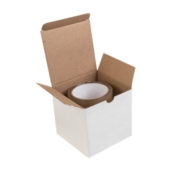 Самосборный короб, 120*120*120мм, ТЕ-23, белый/бурый (для кружек)