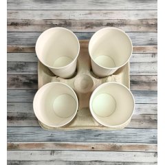 Держатель для 4-х стаканов 200*200*50мм, бурый