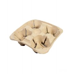 Держатель для 4-х стаканов 200*200*50мм, бурый