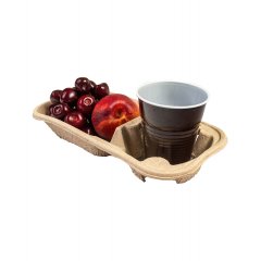 Держатель для стакана и еды(+1), 250*110*40мм., бурый