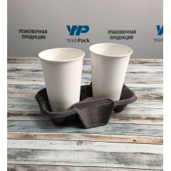 Держатель для 2-х стаканов 193*108*42мм, черный