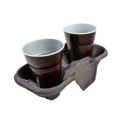 Держатель для 2-х стаканов 193*108*42мм, черный