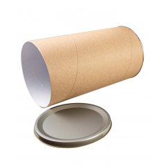 Картонный тубус с жестяной крышкой, 12*22см