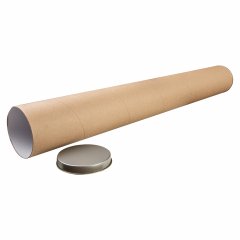 Картонный тубус с жестяной крышкой, 8*64см