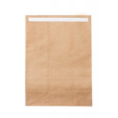 Крафт пакет с прямоугольным дном 240*140*400мм, 50 г/м2 (бурый), с клеевым клапаном