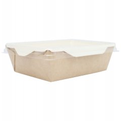 Контейнер бумажный с крышкой 800 мл. 186*106*55мм (белый)