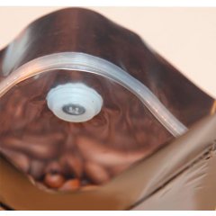 Пакет ДЛЯ КОФЕ восьмишовный 11(+8)*25см, (бурый), с плоским дном, с отрывным замком и клапаном дегазации