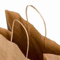 Крафт пакет с кручеными ручками, 240*140*280 (Ш*Г*В) мм (бурый)