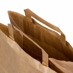 Крафт пакет с плоскими ручками, 280*150*320 (Ш*Г*В) мм (бурый)