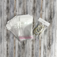 Полипропиленовый пакет 10*12см, 25мкм, с белым еврослотом, клапаном и скотчем