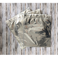 Термопакет с клапаном и скотчем 420*450(+50)мм, Мет./Мет., серебр.