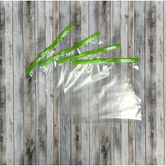 Пакет слайдер 20*20см, 60 мкм, ПВД, с зеленым бегунком