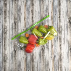 Пакет слайдер 35*20см, 60 мкм, ПВД, с зеленым бегунком