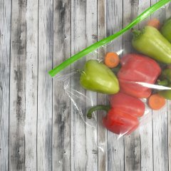 Пакет слайдер 35*20см, 60 мкм, ПВД, с зеленым бегунком