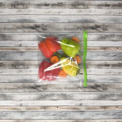 Пакет слайдер 20*20см, 60 мкм, ПВД, с зеленым бегунком