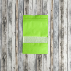 Пакет Дой-Пак 16*25(+4,5)см, Крафт (зеленый), с окном 4см