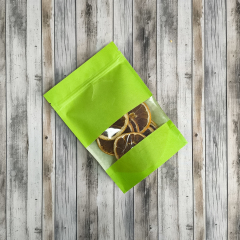 Пакет Дой-Пак 13*18,5(+3)см, Крафт (зеленый), с окном 4см