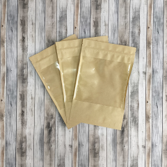 Пакет Дой-Пак 16*25(+4,5)см, Крафт (бурый), с окном 14см