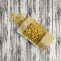 Пакет Дой-Пак 16*25(+4,5)см, Крафт (бурый), с окном 14см