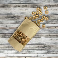 Пакет Дой-Пак 13,5*22,5(+3,5)см, Крафт (бурый), с окном 7см снизу