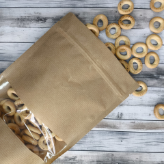 Пакет Дой-Пак 16*25(+4,5)см, Крафт (бурый), с окном 4см