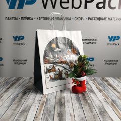 Крафт пакет с кручеными ручками, 25*22*12 (В*Ш*Г) см, 