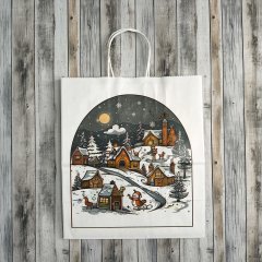 Крафт пакет с кручеными ручками, 25*22*12 (В*Ш*Г) см, 