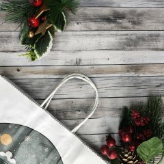 Крафт пакет с кручеными ручками, 25*22*12 (В*Ш*Г) см, 