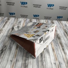 Крафт пакет с кручеными ручками, 25*22*12 (В*Ш*Г) см, 