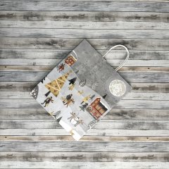 Крафт пакет с кручеными ручками, 25*22*12 (В*Ш*Г) см, 