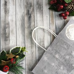 Крафт пакет с кручеными ручками, 25*22*12 (В*Ш*Г) см, 