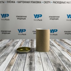Картонный тубус с жестяной крышкой, 6,3*10см