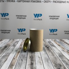 Картонный тубус с жестяной крышкой, 6,3*10см