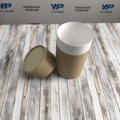 Картонный тубус с картонной крышкой, 8,9*16см