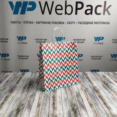 Крафт пакет с кручеными ручками, 25*22*12 (В*Ш*Г) см, 