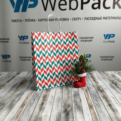 Крафт пакет с кручеными ручками, 25*22*12 (В*Ш*Г) см, 