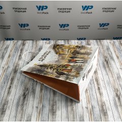 Крафт пакет с кручеными ручками, 35*26*15 (В*Ш*Г) см, 