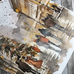 Крафт пакет с кручеными ручками, 35*26*15 (В*Ш*Г) см, 