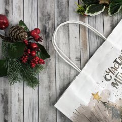 Крафт пакет с кручеными ручками, 35*26*15 (В*Ш*Г) см, 